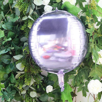 2 Pack 14" 4D Lavender Lilac Sphere Mylar Foil Helium or Air Balloons - Linen Luxes