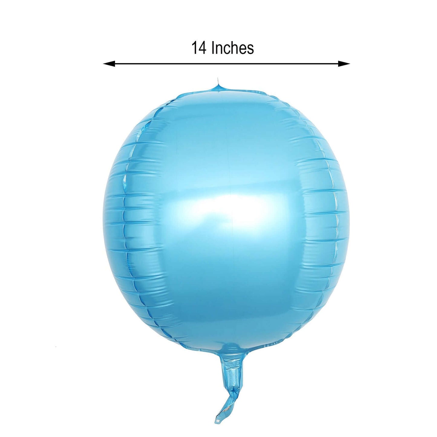 2 Pack 14" 4D Metallic Blue Sphere Mylar Foil Helium or Air Balloons - Linen Luxes
