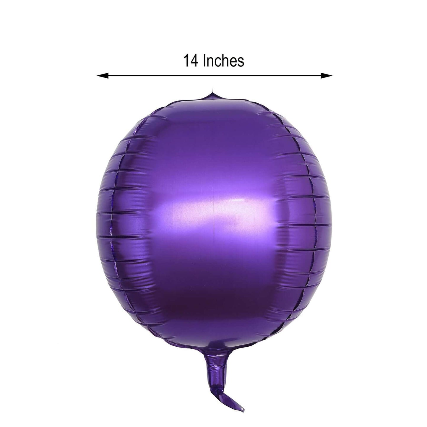 2 Pack 14" 4D Shiny Purple Sphere Mylar Foil Helium or Air Balloons - Linen Luxes
