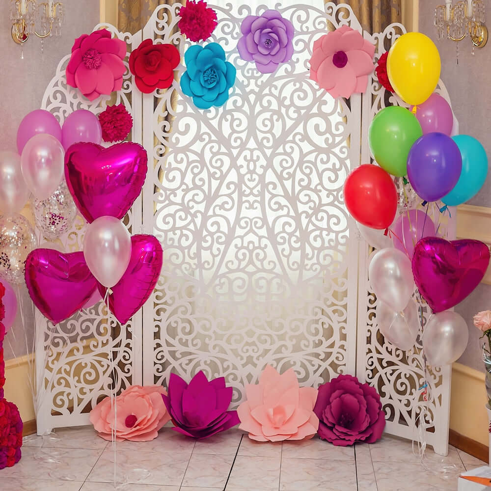 2 Pack 15" 4D Metallic Red Heart Mylar Foil Helium or Air Balloons - Linen Luxes