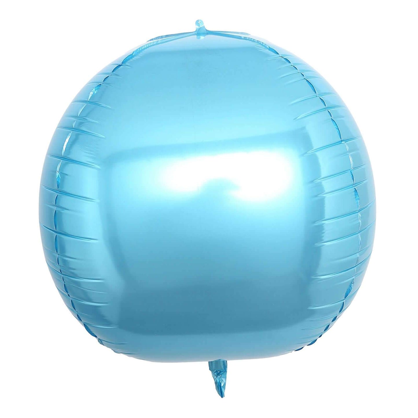 2 Pack 18" 4D Metallic Blue Sphere Mylar Foil Helium or Air Balloons - Linen Luxes