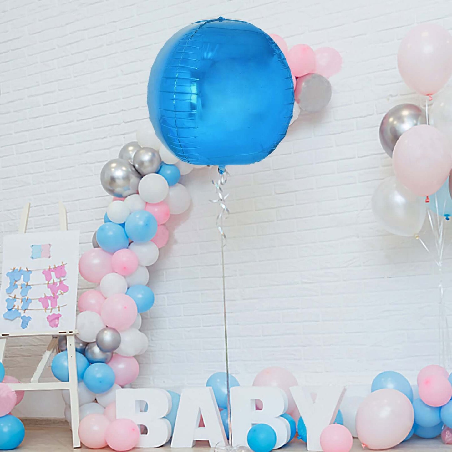 2 Pack 18" 4D Royal Blue Sphere Mylar Foil Helium or Air Balloons - Linen Luxes