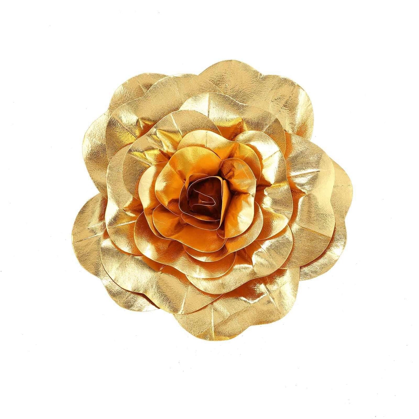 2 Pack 20" Large Metallic Gold Real Touch Artificial Foam DIY Craft Roses - Linen Luxes