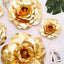2 Pack 20" Large Metallic Gold Real Touch Artificial Foam DIY Craft Roses - Linen Luxes