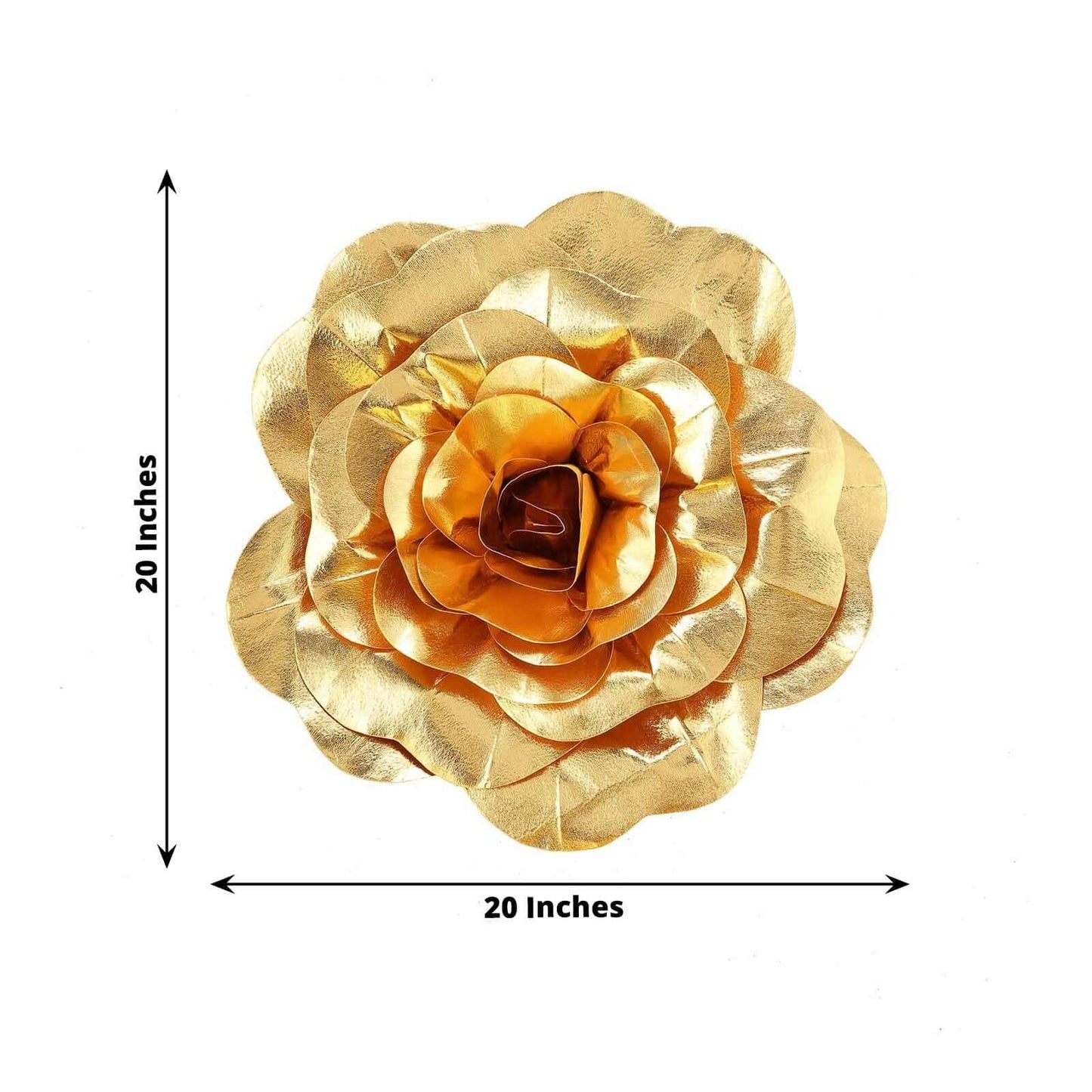 2 Pack 20" Large Metallic Gold Real Touch Artificial Foam DIY Craft Roses - Linen Luxes