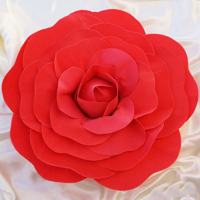 2 Pack 20" Large Red Real Touch Artificial Foam DIY Craft Roses - Linen Luxes