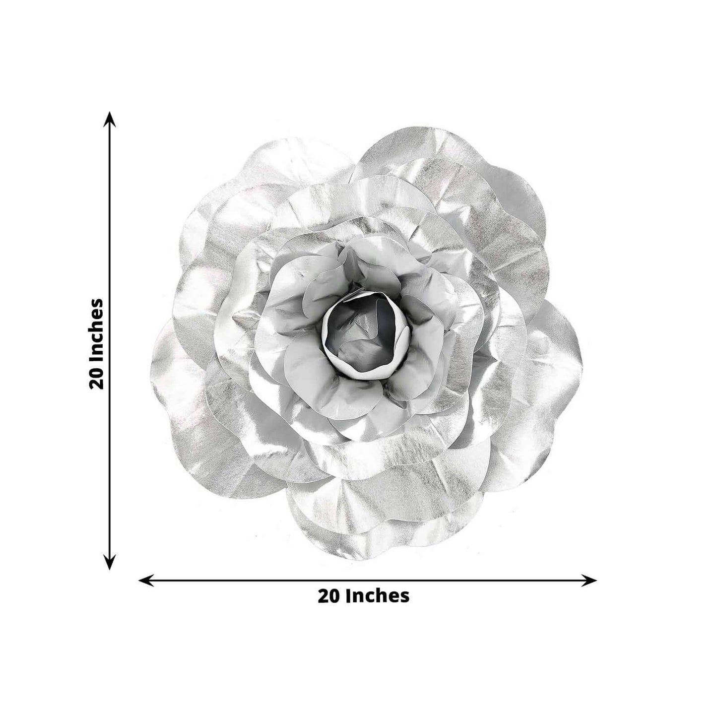 2 Pack 20" Large Silver Real Touch Artificial Foam DIY Craft Roses - Linen Luxes
