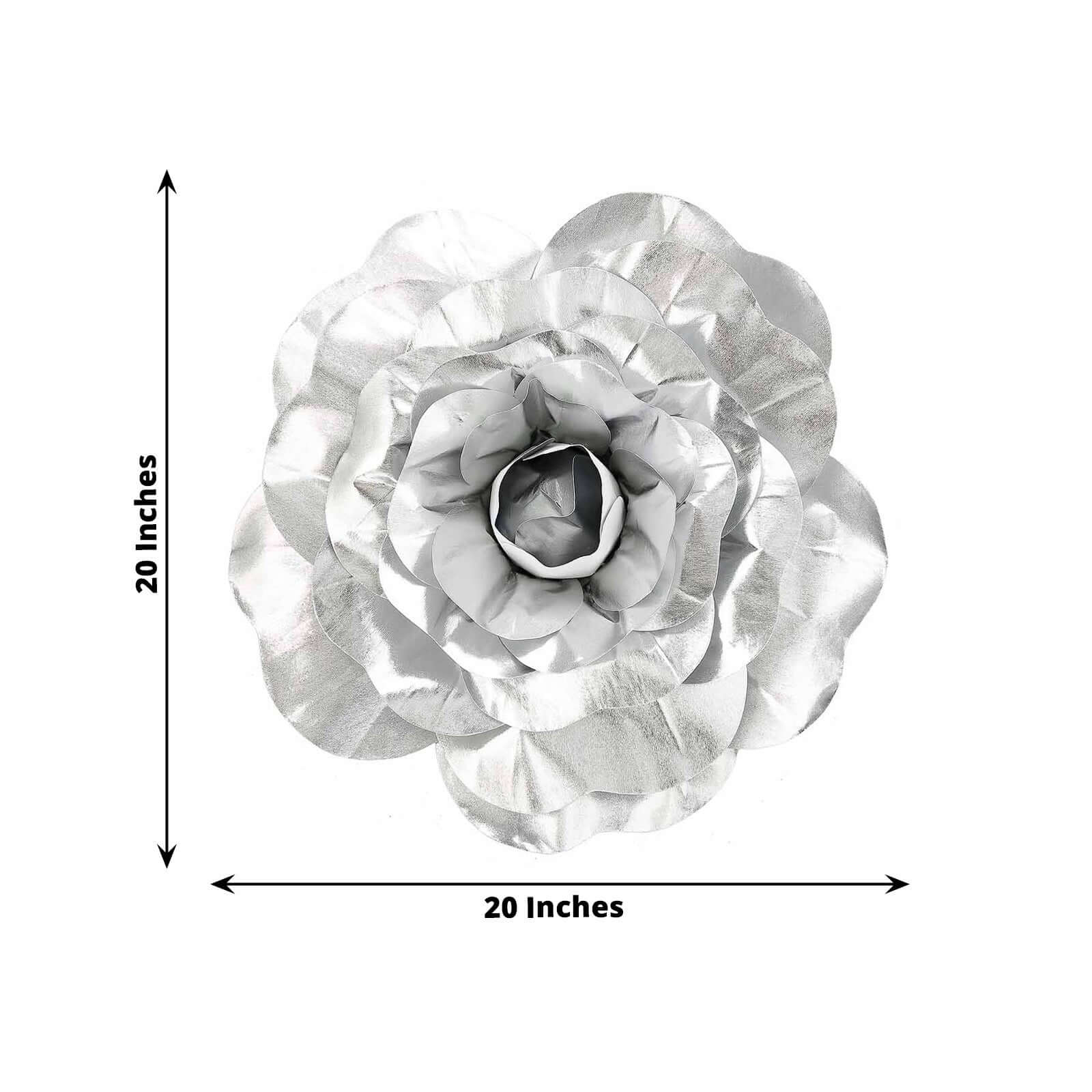 2 Pack 20" Large Silver Real Touch Artificial Foam DIY Craft Roses - Linen Luxes