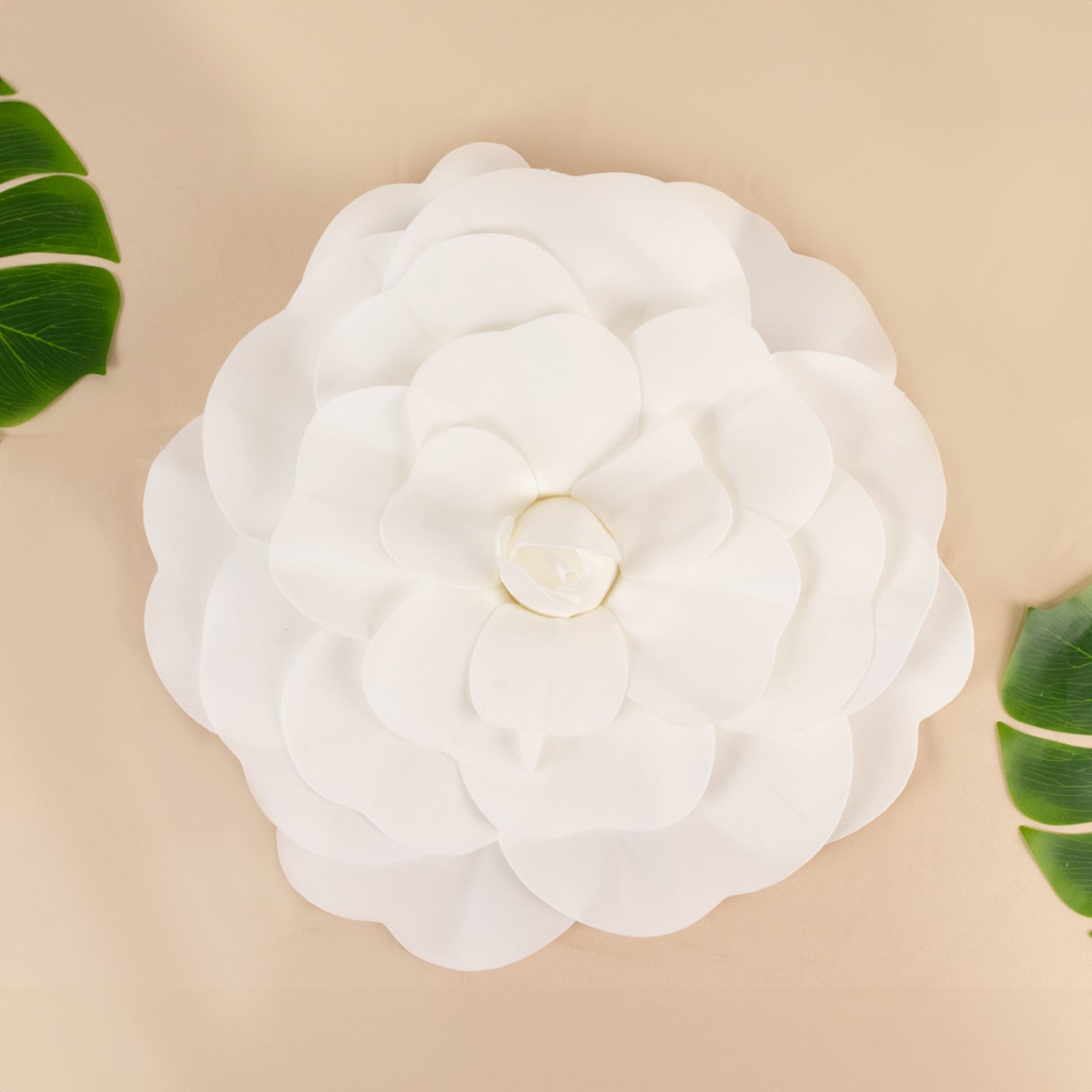 2 Pack 20" Large White Real Touch Artificial Foam DIY Craft Roses - Linen Luxes