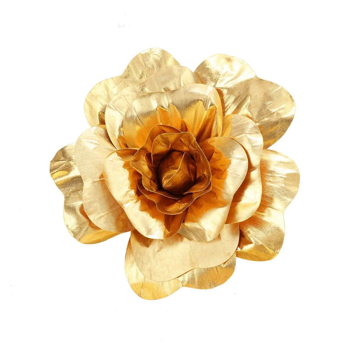 2 Pack 24" Large Metallic Gold Real Touch Artificial Foam DIY Craft Roses - Linen Luxes