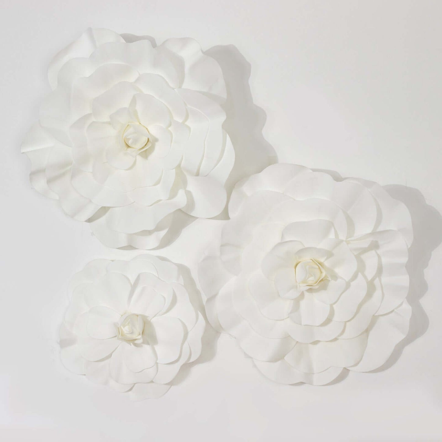2 Pack 24" Large White Real Touch Artificial Foam DIY Craft Roses - Linen Luxes