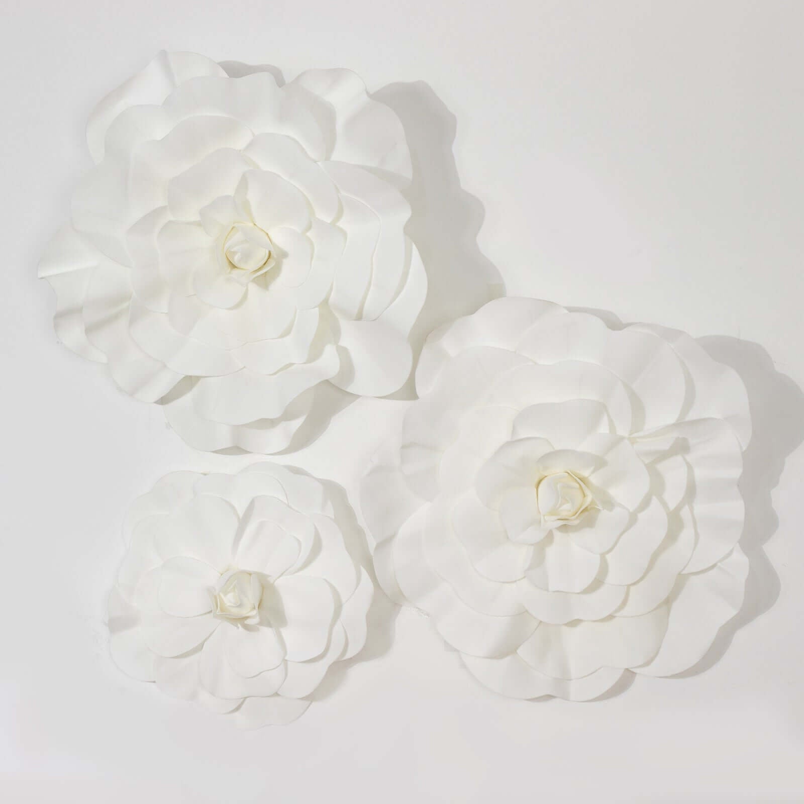 2 Pack 24" Large White Real Touch Artificial Foam DIY Craft Roses - Linen Luxes