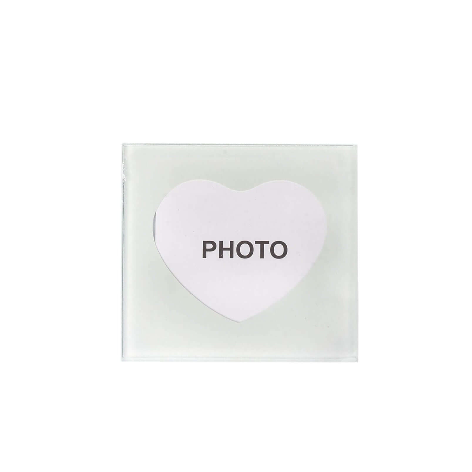 2 Pack 3" Heart Shaped Picture Frame Party Favors, Square Glass Coasters, Gift Wrapped With Thank You Tag - Linen Luxes