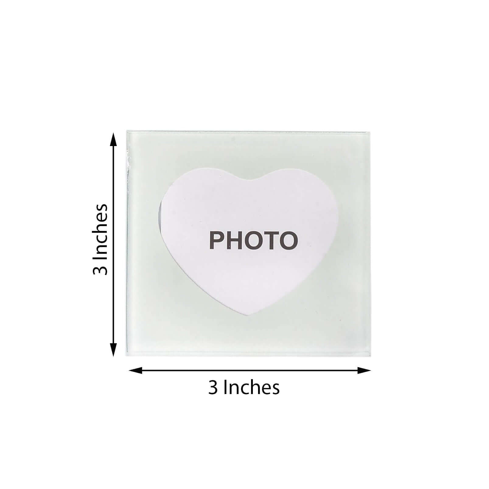 2 Pack 3" Heart Shaped Picture Frame Party Favors, Square Glass Coasters, Gift Wrapped With Thank You Tag - Linen Luxes