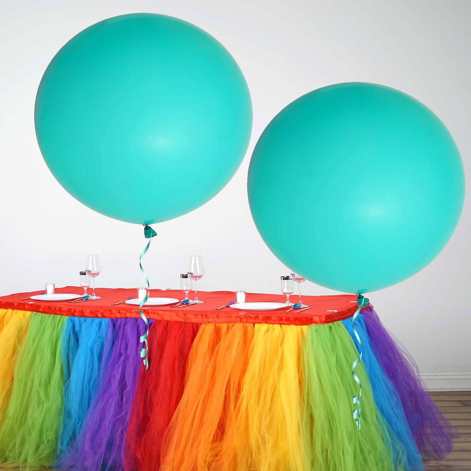 2 Pack 32" Large Balloons Helium or Air Latex Balloons Turquoise - Linen Luxes