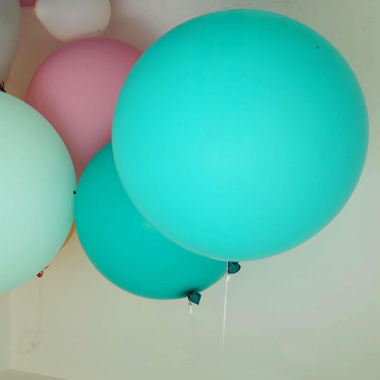 2 Pack 32" Large Balloons Helium or Air Latex Balloons Turquoise - Linen Luxes