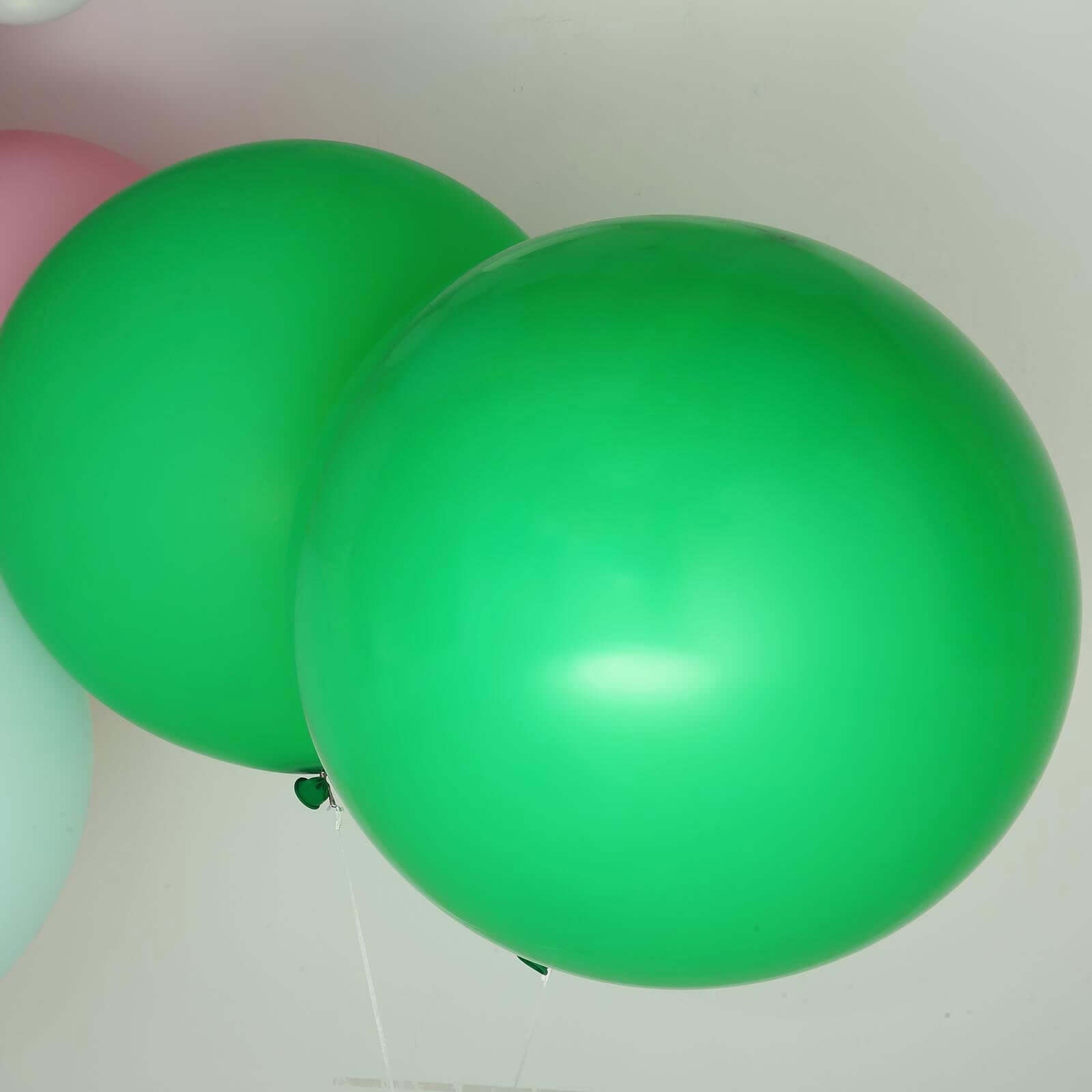 2 Pack 32" Large Matte Green Helium or Air Premium Latex Balloons - Linen Luxes