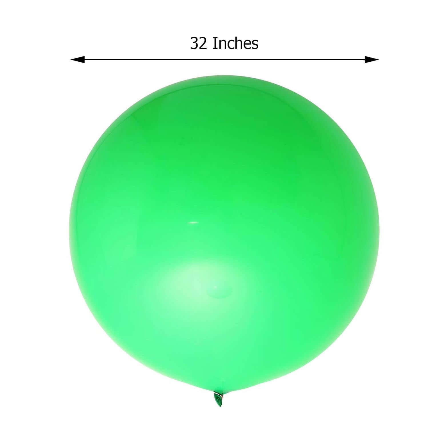 2 Pack 32" Large Matte Green Helium or Air Premium Latex Balloons - Linen Luxes