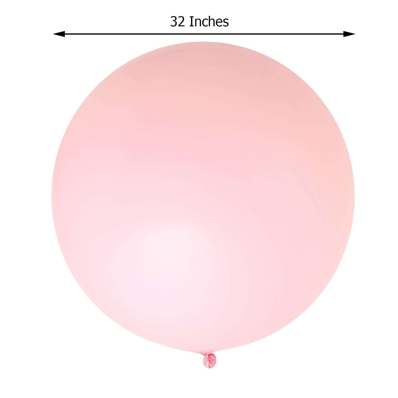 2 Pack 32" Large Matte Pastel Blush Helium or Air Latex Balloons - Linen Luxes