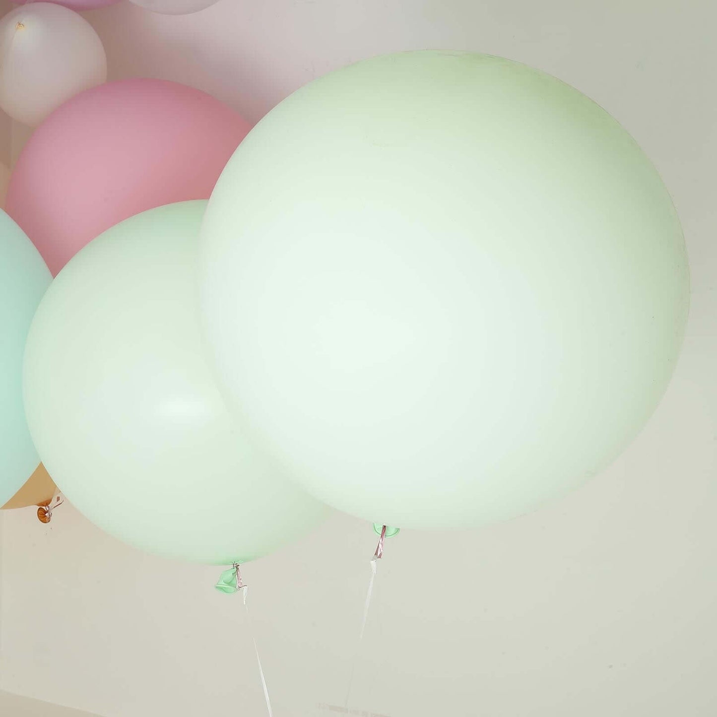 2 Pack 32" Large Matte Pastel Mint Helium Air Premium Latex Balloons - Linen Luxes
