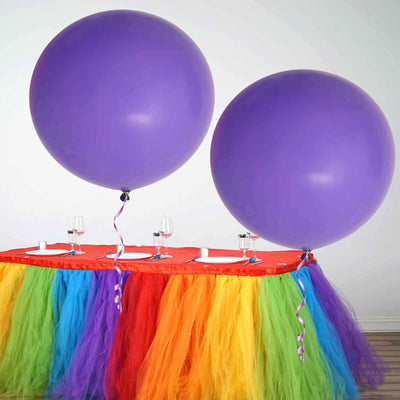 2 Pack 32" Large Matte Purple Helium or Air Premium Latex Balloons - Linen Luxes