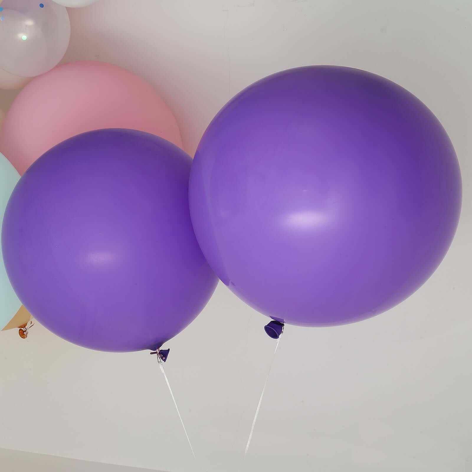 2 Pack 32" Large Matte Purple Helium or Air Premium Latex Balloons - Linen Luxes