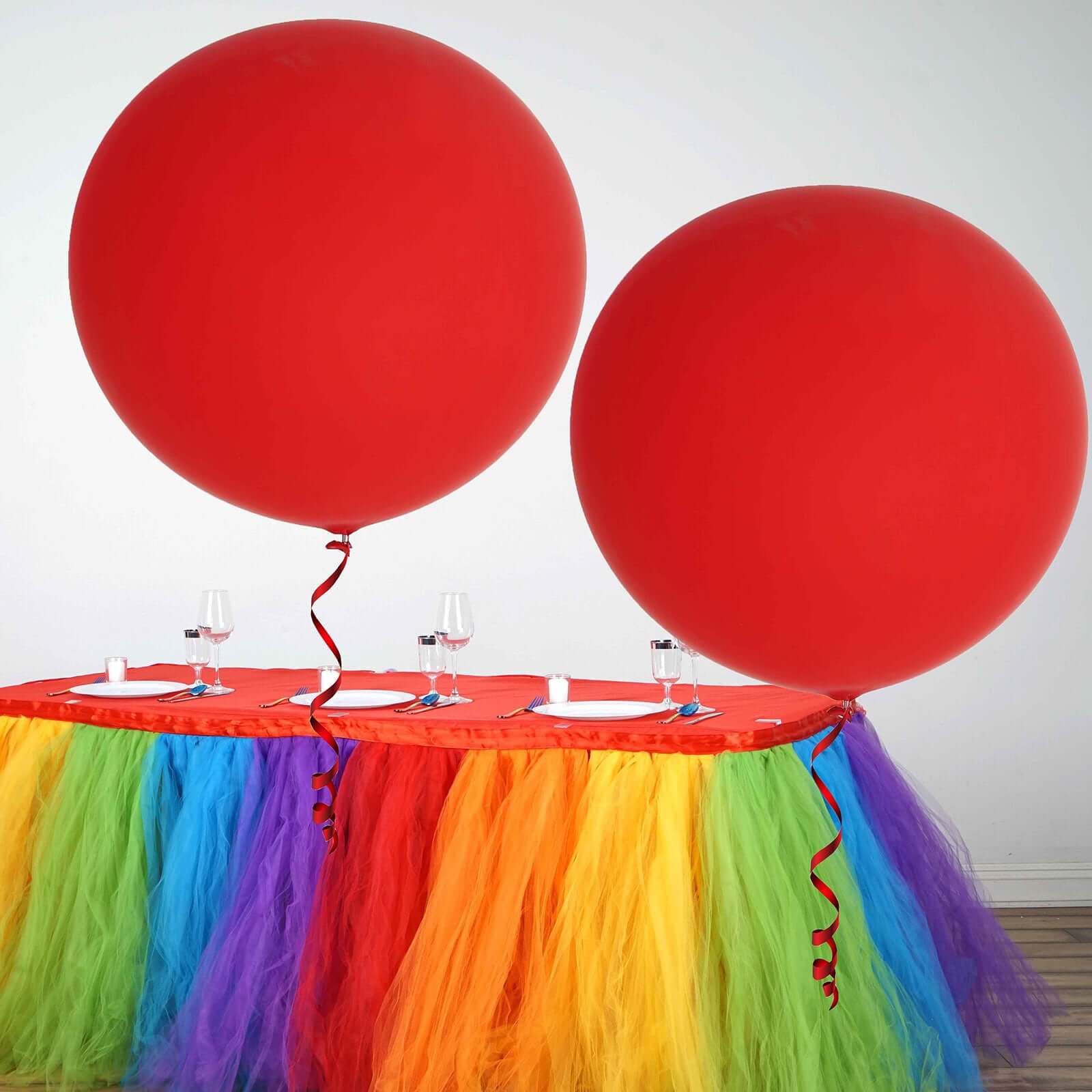2 Pack 32" Large Matte Red Helium or Air Premium Latex Balloons - Linen Luxes