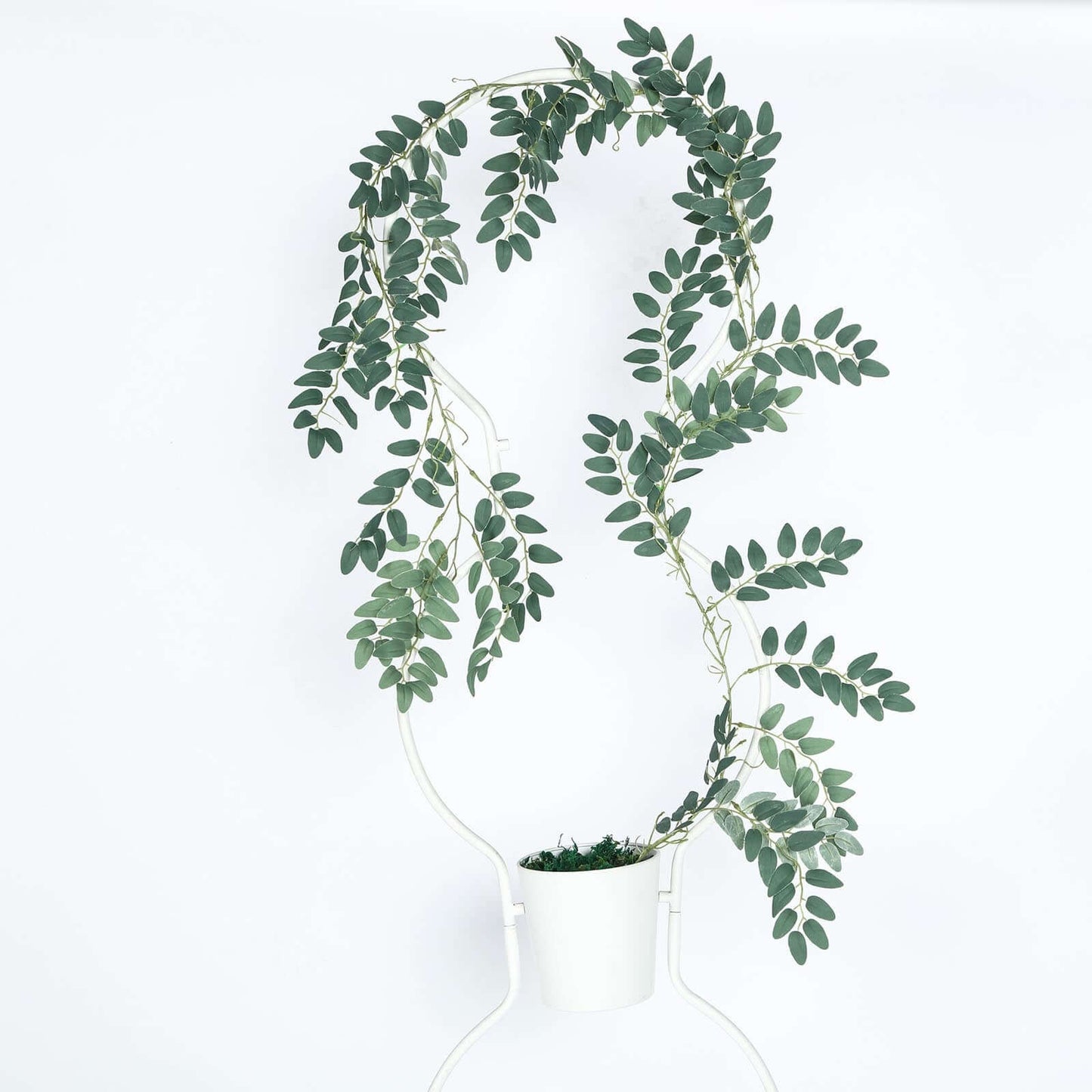 2 Pack 6ft Green Artificial Honey Locust Leaf Garland, Flexible Vine - Linen Luxes