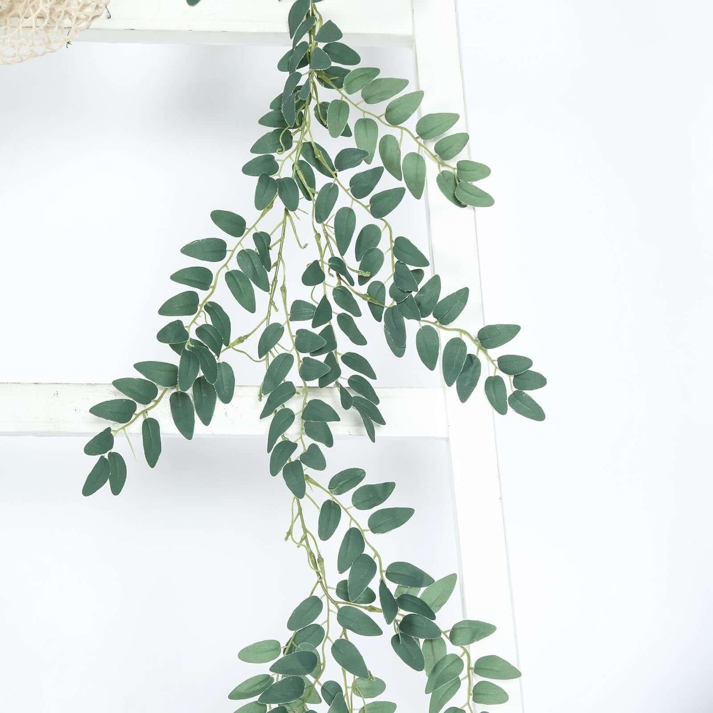 2 Pack 6ft Green Artificial Honey Locust Leaf Garland, Flexible Vine - Linen Luxes