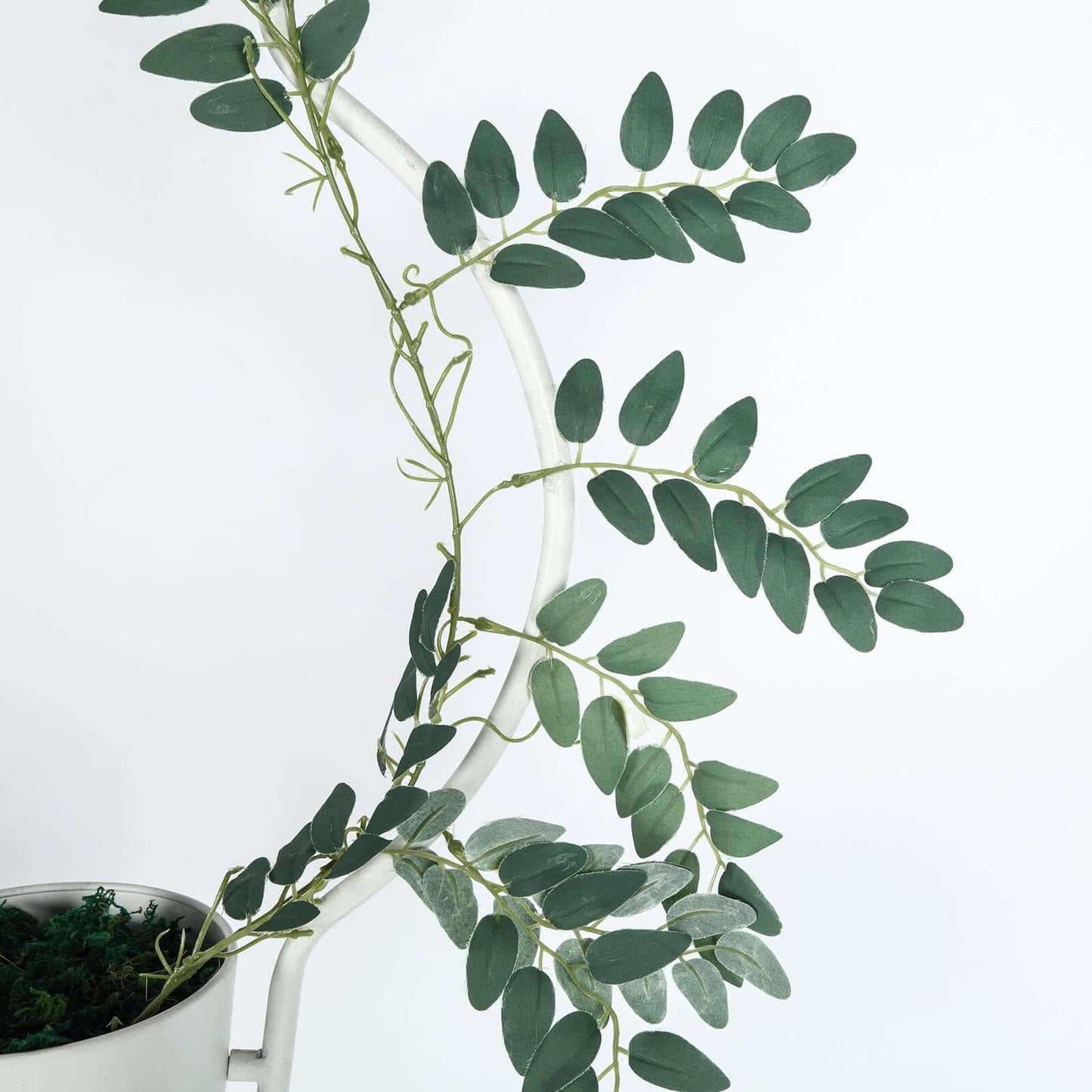 2 Pack 6ft Green Artificial Honey Locust Leaf Garland, Flexible Vine - Linen Luxes