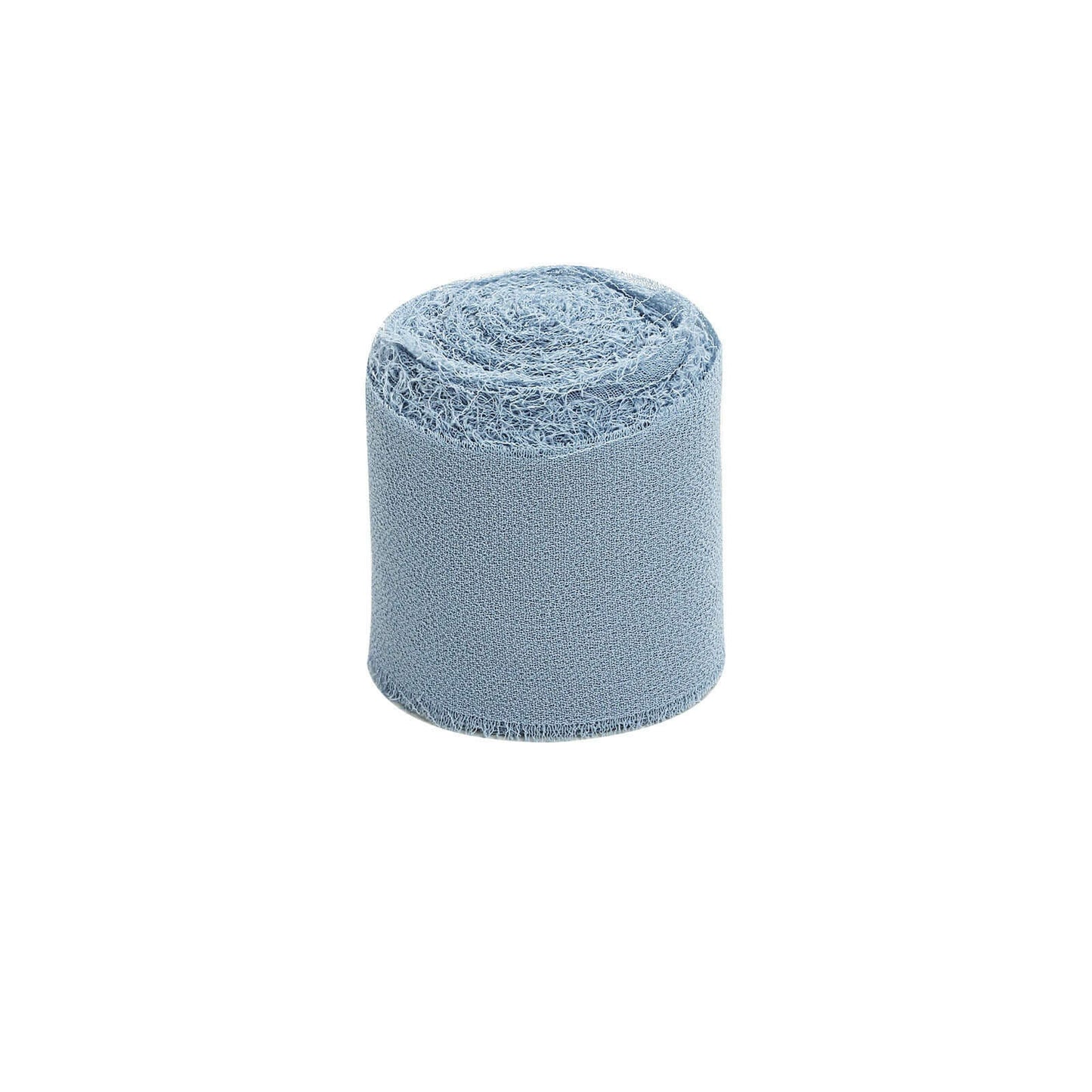 2 Pack 6yd Dusty Blue Silk - Like Chiffon Linen Ribbon Roll For Bouquets, Wedding Invitations Gift Wrapping - Linen Luxes