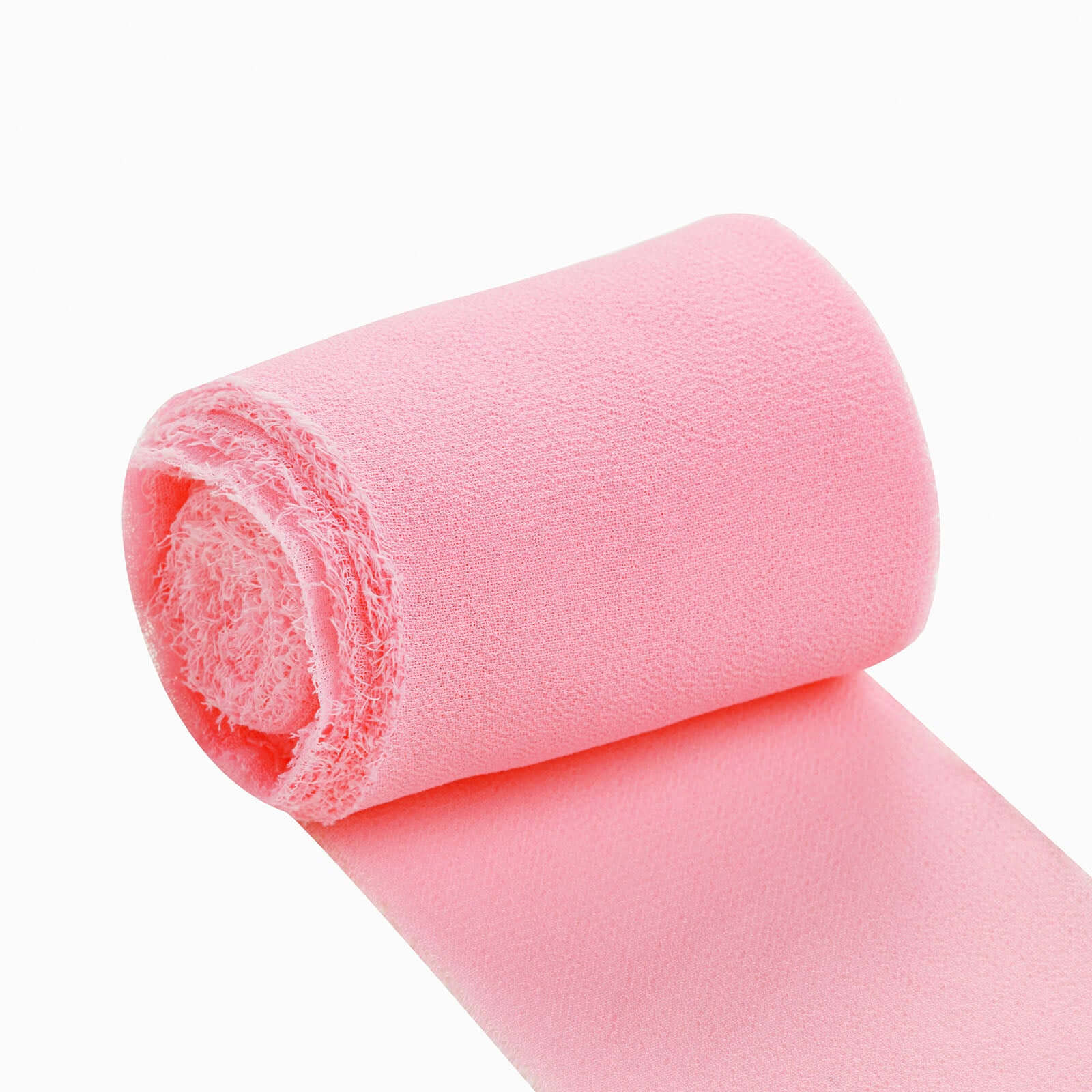 2 Pack 6yd Pink Silk - Like Chiffon Linen Ribbon Roll For Bouquets, Wedding Invitations Gift Wrapping - Linen Luxes