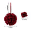 2 Pack 7" Burgundy Artificial Silk Rose Kissing Ball, Flower Ball - Linen Luxes