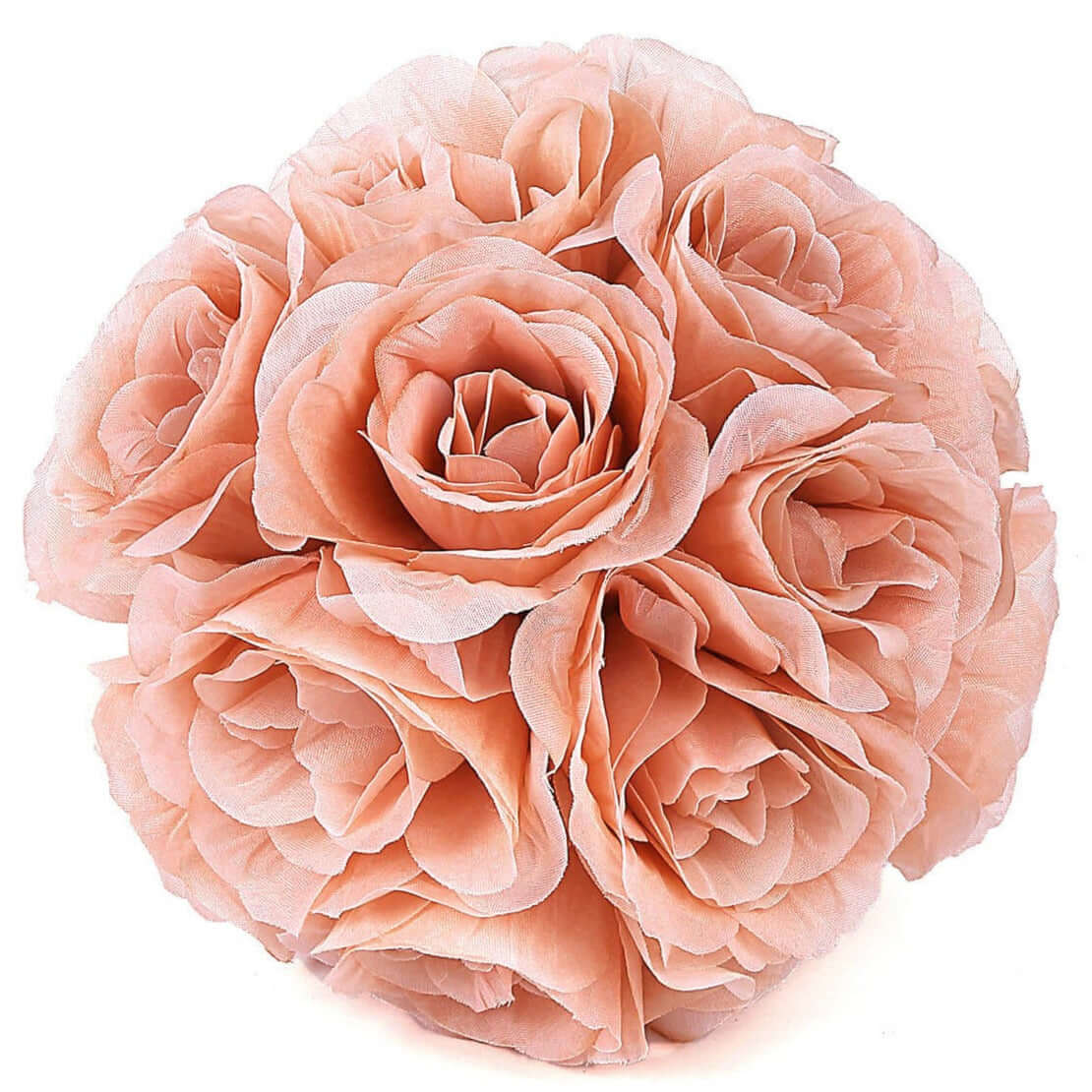 2 Pack 7" Dusty Rose Artificial Silk Rose Kissing Ball, Flower Ball - Linen Luxes
