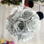 2 Pack 7" Silver Artificial Silk Rose Kissing Ball, Faux Flower Ball - Linen Luxes