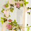 2 Pack 7ft Blush Dusty Rose Artificial Silk Flower Garland Mini Rose Vines with 26 Flower Heads