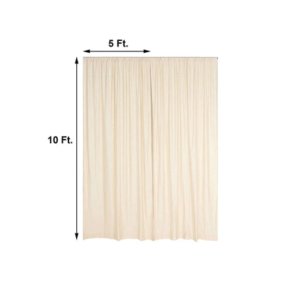 2 Pack Beige Scuba Polyester Event Curtain Drapes, Durable Flame Resistant Backdrop Event Panels Wrinkle Free with Rod Pockets - 10ftx10ft - Linen Luxes