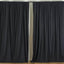 2 Pack Black Scuba Polyester Event Curtain Drapes, Durable Flame Resistant Backdrop Event Panels Wrinkle Free with Rod Pockets - 10ftx10ft - Linen Luxes