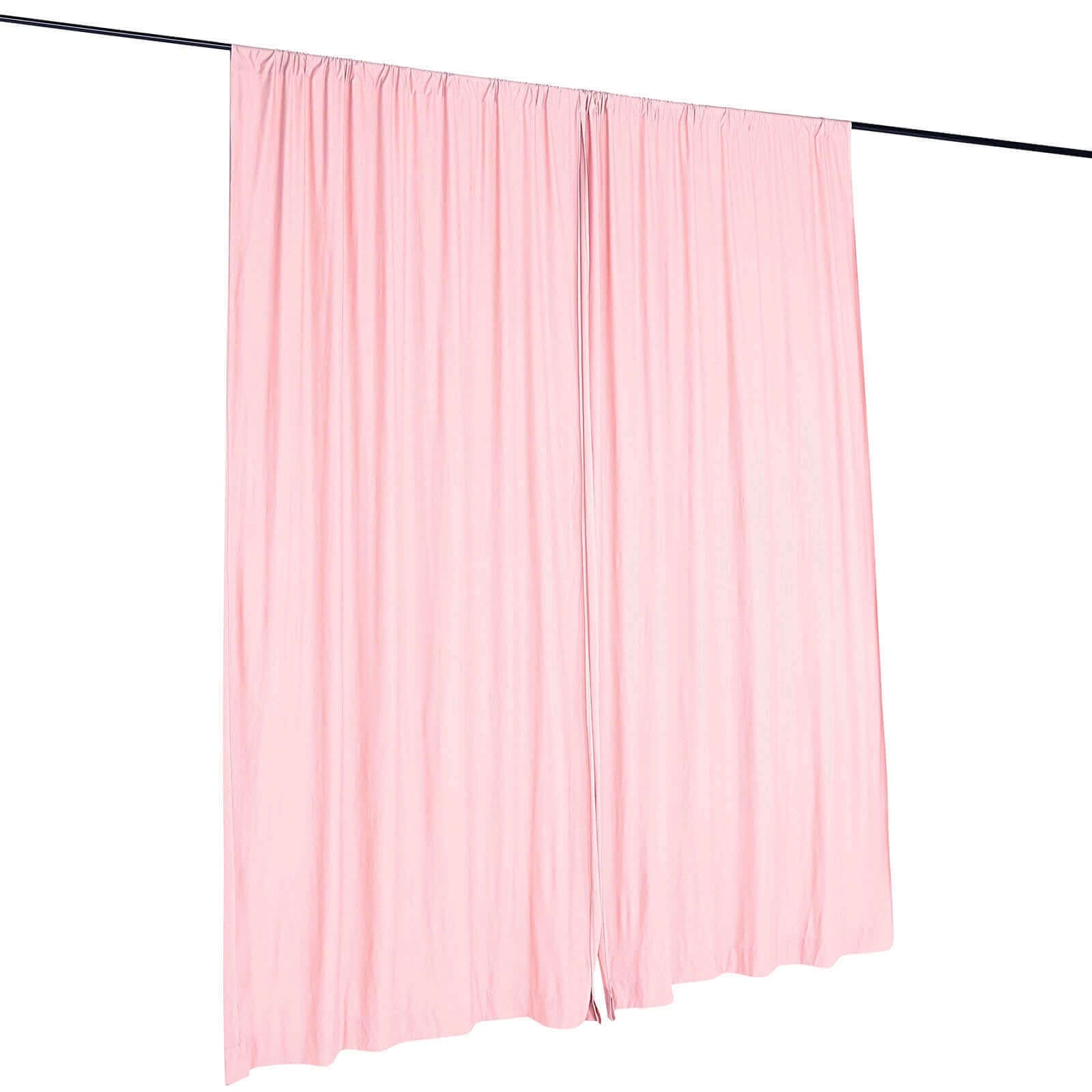 2 Pack Blush Scuba Polyester Event Curtain Drapes, Durable Flame Resistant Backdrop Event Panels Wrinkle Free with Rod Pockets - 10ftx10ft - Linen Luxes