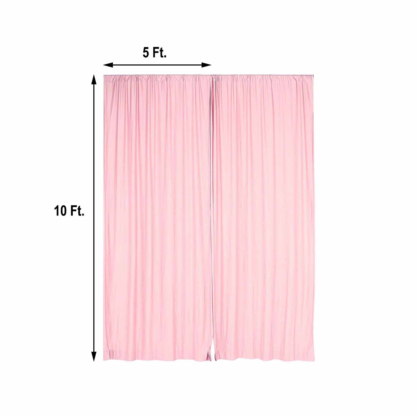 2 Pack Blush Scuba Polyester Event Curtain Drapes, Durable Flame Resistant Backdrop Event Panels Wrinkle Free with Rod Pockets - 10ftx10ft - Linen Luxes