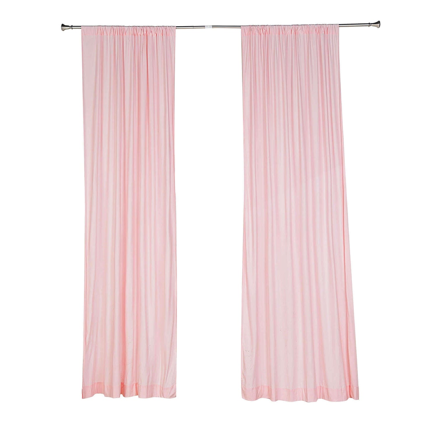 2 Pack Blush Scuba Polyester Event Curtain Drapes, Durable Flame Resistant Backdrop Event Panels Wrinkle Free with Rod Pockets - 10ftx10ft - Linen Luxes