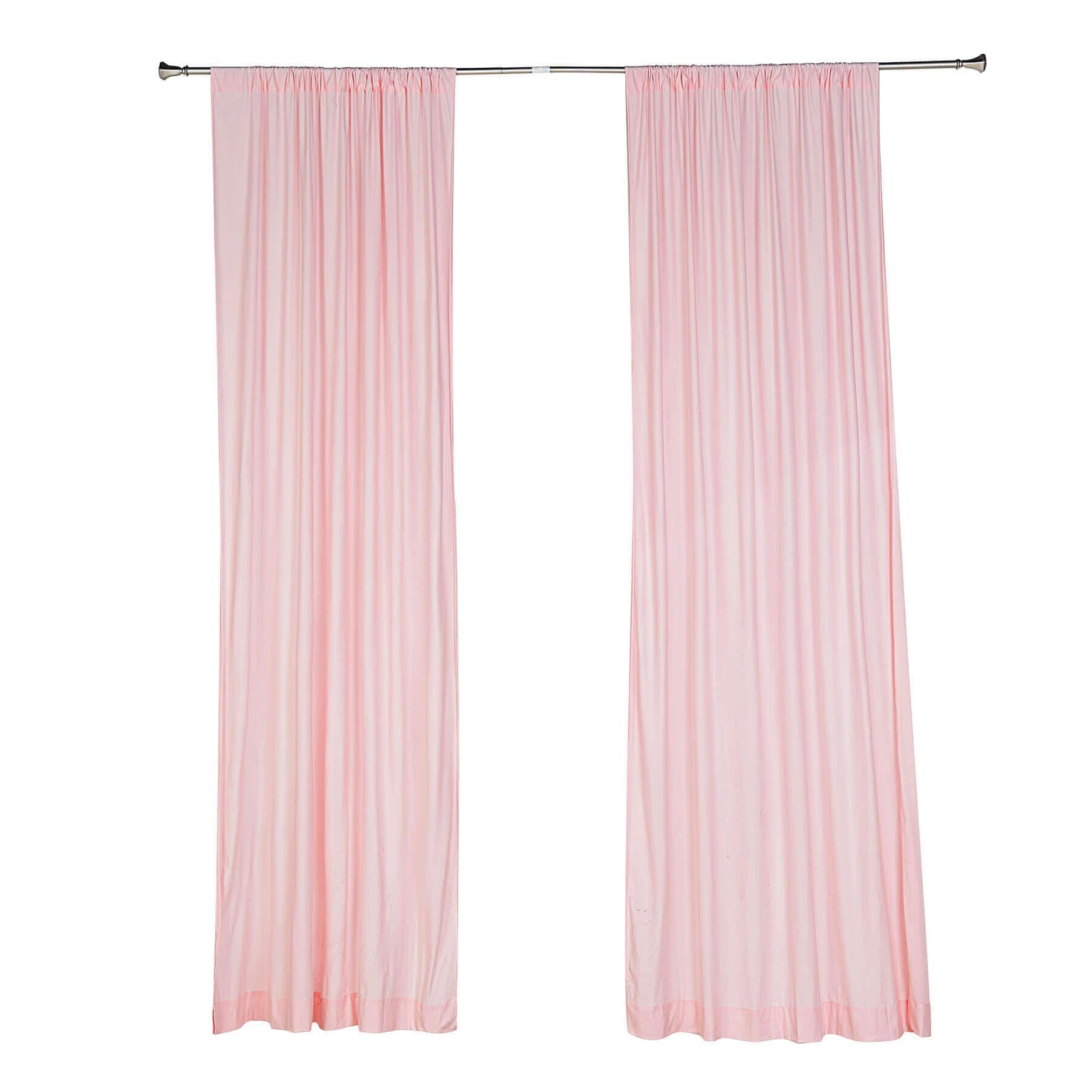 2 Pack Blush Scuba Polyester Event Curtain Drapes, Durable Flame Resistant Backdrop Event Panels Wrinkle Free with Rod Pockets - 10ftx10ft - Linen Luxes