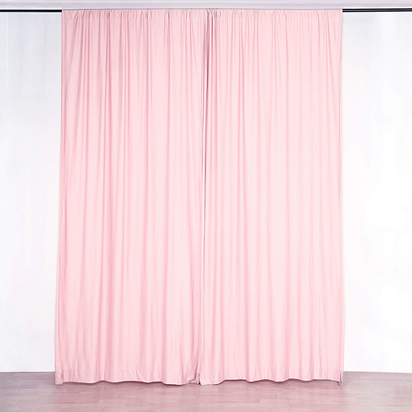 2 Pack Blush Scuba Polyester Event Curtain Drapes, Durable Flame Resistant Backdrop Event Panels Wrinkle Free with Rod Pockets - 10ftx10ft - Linen Luxes
