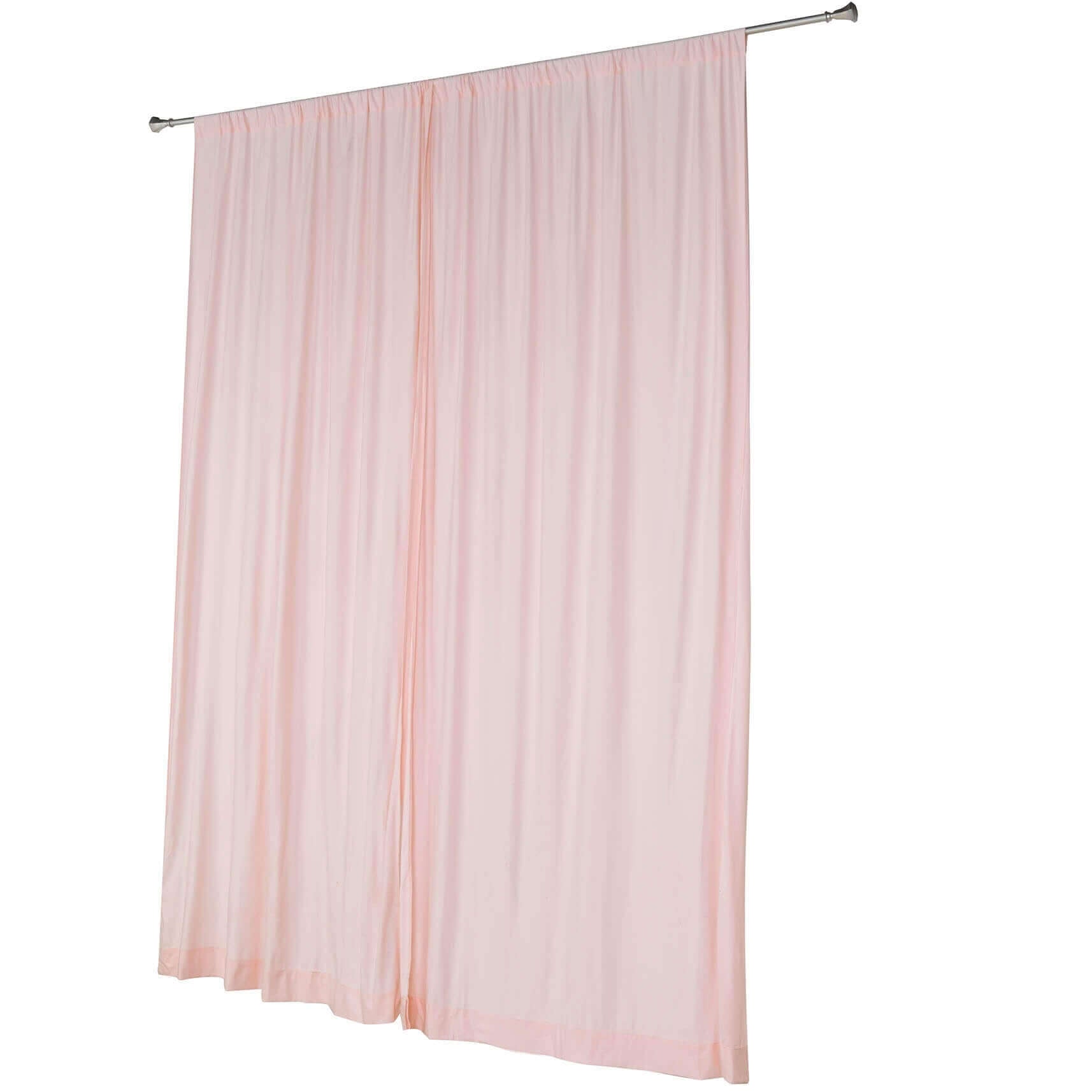 2 Pack Blush Scuba Polyester Event Curtain Drapes, Durable Flame Resistant Backdrop Event Panels Wrinkle Free with Rod Pockets - 10ftx10ft - Linen Luxes