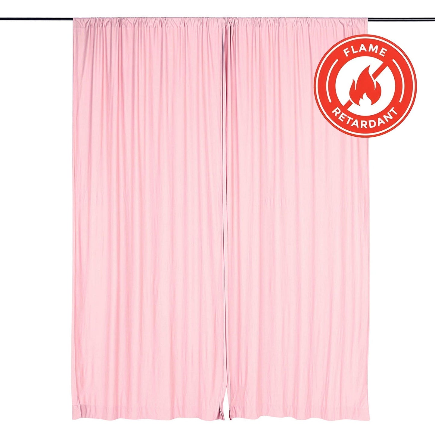 2 Pack Blush Scuba Polyester Event Curtain Drapes, Durable Flame Resistant Backdrop Event Panels Wrinkle Free with Rod Pockets - 10ftx10ft - Linen Luxes