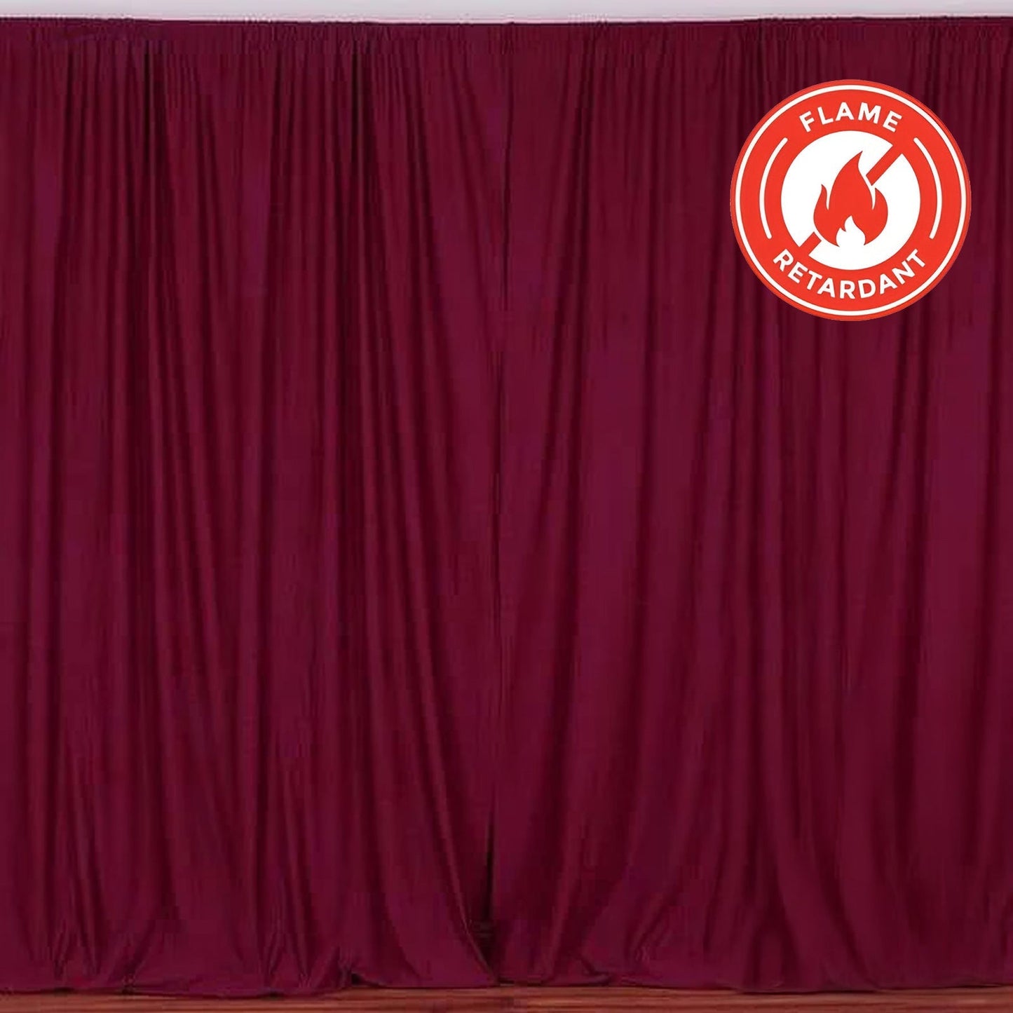 2 Pack Burgundy Scuba Polyester Event Curtain Drapes, Durable Flame Resistant Backdrop Event Panels Wrinkle Free with Rod Pockets - 10ftx10ft - Linen Luxes
