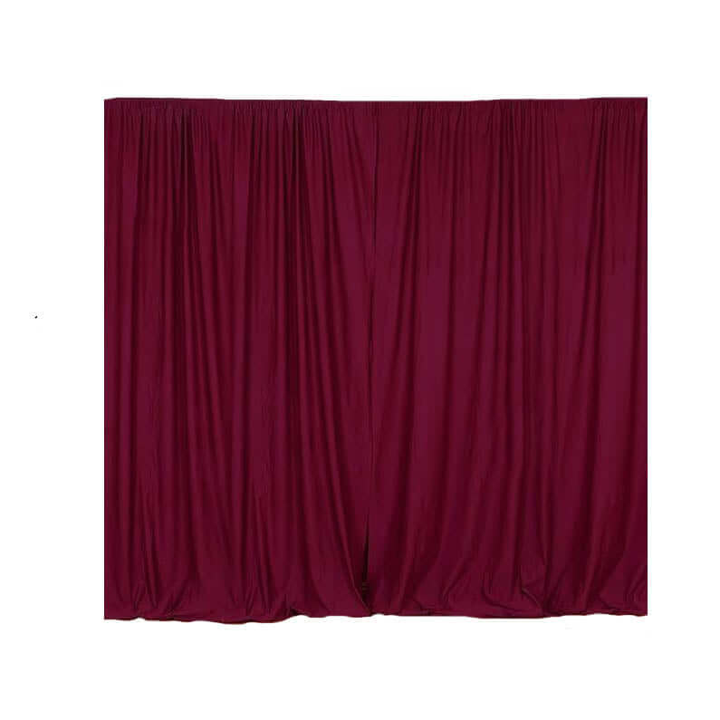 2 Pack Burgundy Scuba Polyester Event Curtain Drapes, Durable Flame Resistant Backdrop Event Panels Wrinkle Free with Rod Pockets - 10ftx10ft - Linen Luxes