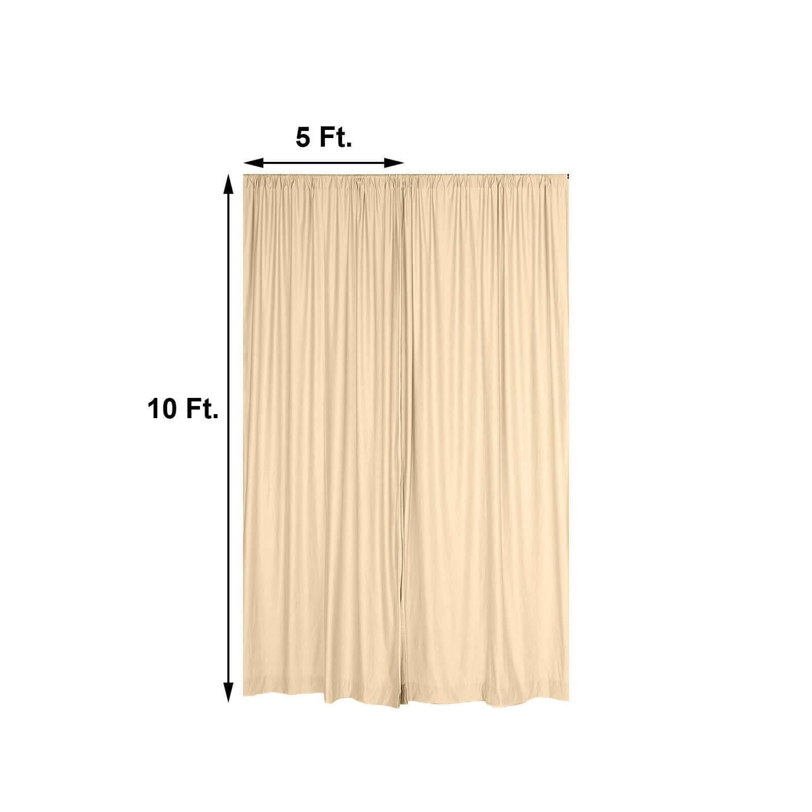 2 Pack Champagne Scuba Polyester Event Curtain Drapes, Durable Flame Resistant Backdrop Event Panels Wrinkle Free with Rod Pockets - 10ftx10ft - Linen Luxes