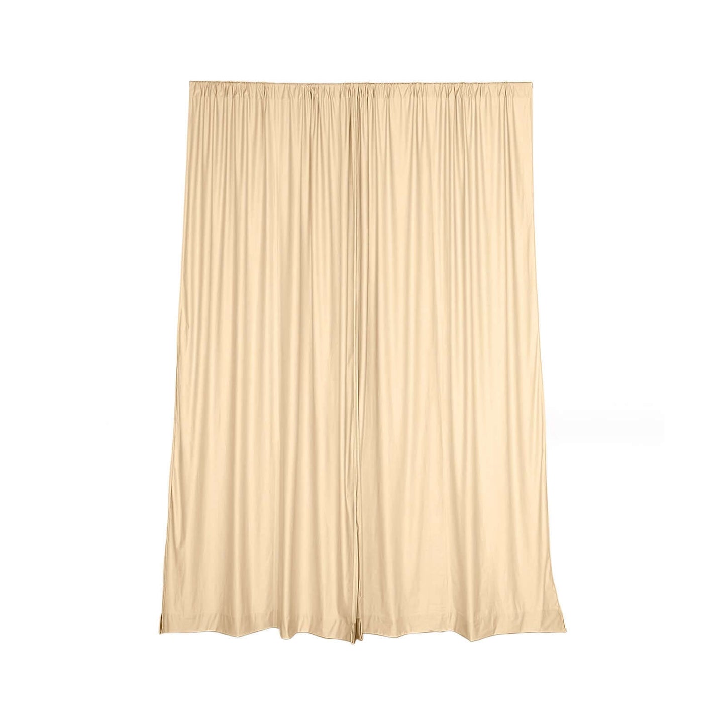 2 Pack Champagne Scuba Polyester Event Curtain Drapes, Durable Flame Resistant Backdrop Event Panels Wrinkle Free with Rod Pockets - 10ftx10ft - Linen Luxes