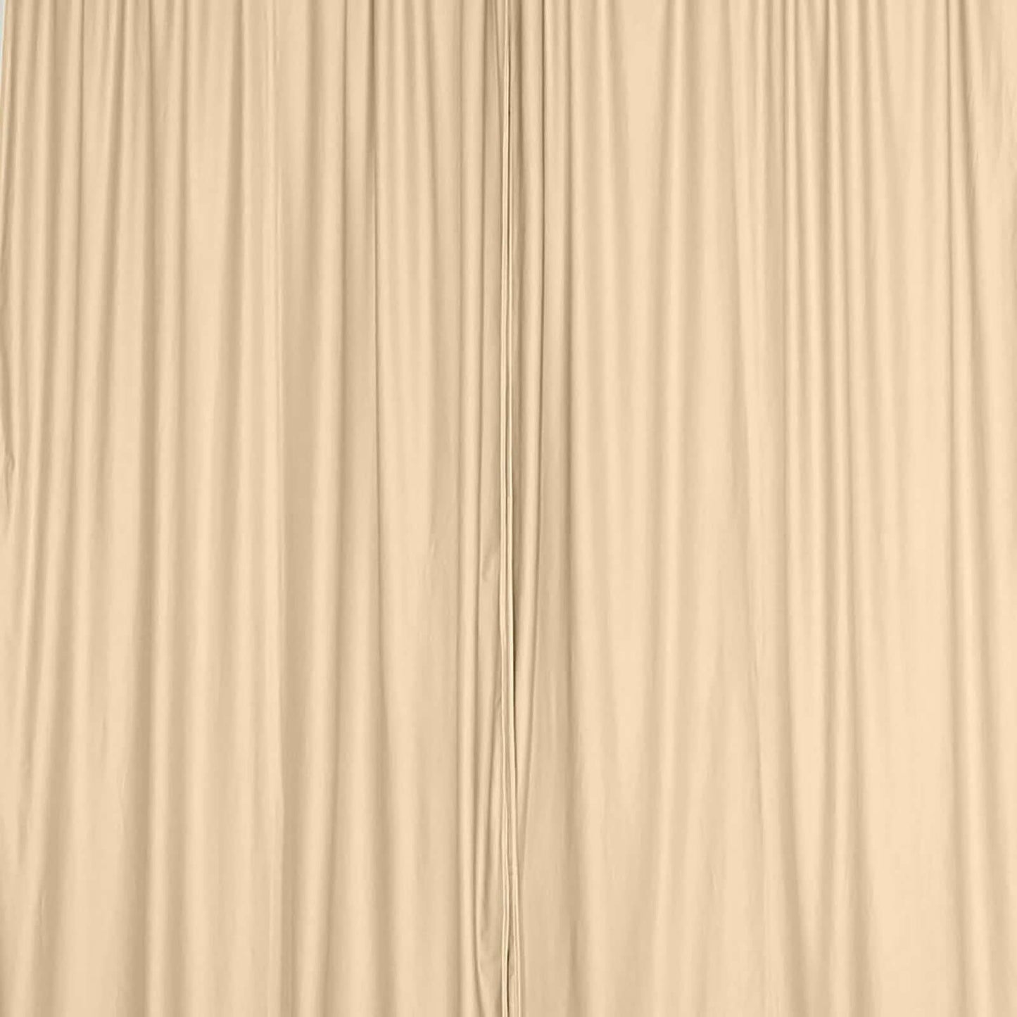 2 Pack Champagne Scuba Polyester Event Curtain Drapes, Durable Flame Resistant Backdrop Event Panels Wrinkle Free with Rod Pockets - 10ftx10ft - Linen Luxes